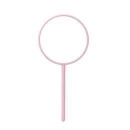 Mirrors Round handheld handle lollipop mirror, highdefinition plastic portable storage makeup mirror, female beauty mirror