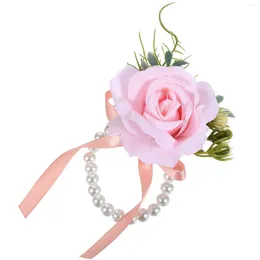 Decorative Flowers Decor Wrist Flower Bridal Clothing Wedding Wristband Costume Accessory Bridegroom