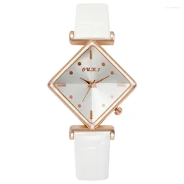 Wristwatches Sdotter Fashion Exquisite Small Watch Women Square Casual White Leather Band Quartz Ladies Relogio Feminino R