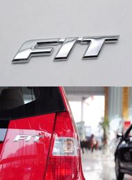 For Honda Fit Emblem Badge Silver Car Rear Trunk Decal Logo Letter Nameplate Sticker5020667