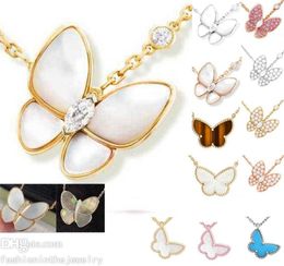 Designer Necklace Jewellery Fashion Big butterfly Pendant women white diamond Rose Gold silver pink purple necklaces for teen girls 3662850