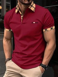 Men's Polos 2024 European And American Short Sleeved Polo Shirt Fashion Leisure Fitness Sports Lapel High Quality Sleeves