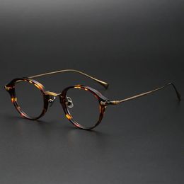 Japan Luxury Brand Designer Men Vintage Round Frame Glasses Women Candy Color Optical Myopia Lenses Eyeglasses240102