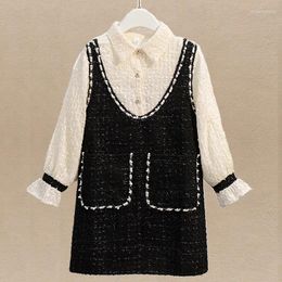 Girl Dresses School Uniform Kids Preppy For Girls Clothes Patchwork Plaid Outfits Teenagers Autumn Spring Baby Children Costumes 4-12