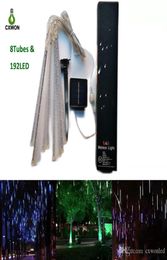 305080cm Solar Meteor Shower Rain Tube Christmas String Lights Wedding Party Garden Outdoor Holiday Lighting3422550