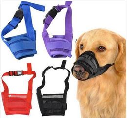 Wholes S2XL Dog Muzzle Anti Stop Bite Barking Chewing Mesh Mask Training Small Large Mask2741930