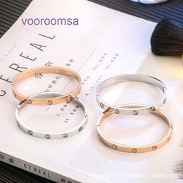 Fashion Bracelet Car tires's Ladies Rose Gold Silver Lady Bangle Fashionable Hot Selling Colourless Titanium Steel Small and Luxury With Original Box