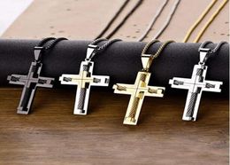 Men's Necklace 316L Stainless Steel Large Jesus Christ Pendant White/Gold/Black 24'' Rolo Chain Jewelry9674870