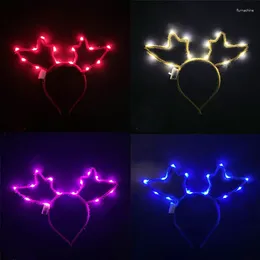 Party Decoration 10PCS LED Light Up Headband Luminous Antler Deer Horn Flashing Headdress Hair Band Hoop Toy Kid Birthday Easter Christmas