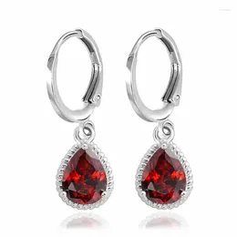 Dangle Earrings Women Elegant Water Droplet Luxury Rhinestone Drop Hoop Earring For Bridal Wedding Jewellery