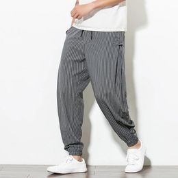 Pants Streetwear Baggy Casual Pants Male Striped Sweatpants Harem Pants Men Korean Style 2020 New Fitness Cotton Trousers Men 5XL