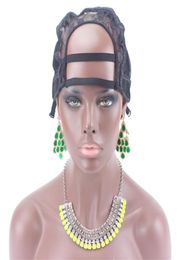 U Cap Black Colour Wig cap for making wigs with adjustable strap on the back weaving cap size S M L wig caps2736254