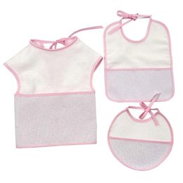 Cross Stitch Bibs Pink Waterproof Baby Infant Saliva Towels Baby Bebe Girls 3PCS/Set YB170004 240102