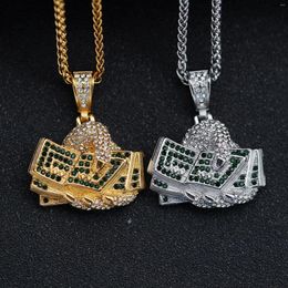 Pendant Necklaces CHUANGCHENG Fahion Dual Colour Tainle Teel Et With Zircon Fit Grip U Dollar Men' Necklace Chains