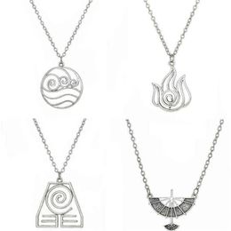 Avatar The Last Airbender Pendant Necklace Air Nomad Fire and Water Tribe Link Chain Necklace For Men Women High Quality Jewellery G258m