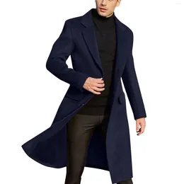 Men's Jackets Winter Fashion Slim Fit Long Single Breasted Thermal Wool Trench Coat Korean Reviews Many Clothes Official Store