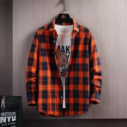 Men's Casual Shirts 2024 Quality Fashion Mens Plaid Shirt Man Business Youth Long Sleeve Tops Male Comfortable Clothes