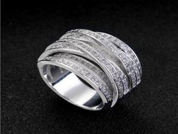 Victoria Wieck Lovers Jewelry Pave set 140pcs 5A zircon cz wedding band rings for women White Gold Filled Female Ring2563992