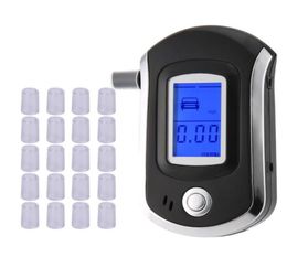 AT6000 Alcohol Tester with 21 Mouthpieces Professional Digital Breath Breathalyser with LCD Dispaly Bafometro Alcoholimetro df2308068