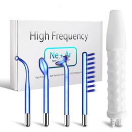High Frequency Machine Electrotherapy Wand Glass FUSION Neon Argon Wands Remove wrinkles Inflammation Acne Skin Spa 231229