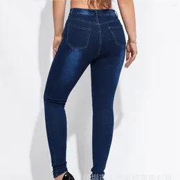 Women's Jeans Selling Autumn 2024 High Waisted Washed Oversized Elastic Tight Fitting