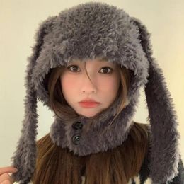 Berets High-quality Cold Weather Hat Ultra-thick Windproof Women's Winter Plush Warm With Neck Cover Super Soft Elastic For