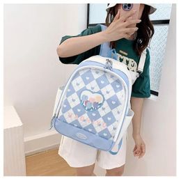 School Bags Japanese Candy Colour Cartoon Printed Casual Student Backpack High-capacity Office Lady Laptop Sweet Girl Itabag