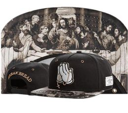 Newest Arrival & Sons BREAK BREAD god pray Snapback Caps men women Hip Hop baseball Hats Bone4982369