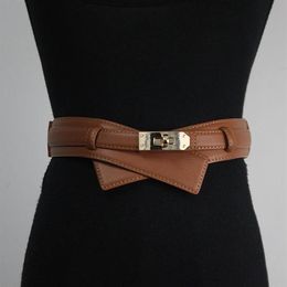 Belts Kelly's Belt Wide Women's Waist Cover Leather Decoration 100 With Sweater Coat Dress Kelly H Button249U