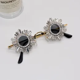 Sunglasses 2024 Round Dimond Children Crystals Sexy Girls Sun Glasses Rhinestone Child Shades For Party Feminino