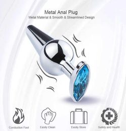 ss22 Sex toy massagers Stainless Steel Butt Plug Sex Toys for Couples Adult Game Gay Anal Beads Crystal Jewellery Stimulator Product8080766