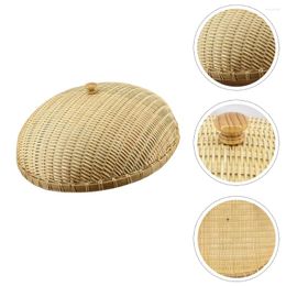 Dinnerware Sets Bamboo Bread Cover Mesh Covers For Outdoors Kitchen Basket Storage Woven Anti-mosquito Household Weaving