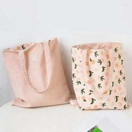 Shopping Bags Cotton Shopper Woven Double-sided Hand Double-use Bag Linen Pocket Pouch Storage Grocery