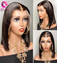 Deep part Straight Bob synthetic Wig 4X4 Lace Closure Short Wig natural soft brazilian hair Frontal Wigs12357193468642