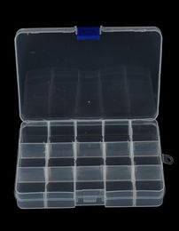 1Pcs Convenient Fishing Lure Tool Case Tackle Boxs Plastic Clear Fishing Track Box With 15 Compartments Whole9529873