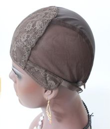 Brown Jewish Hairnets Medium Size Black Colour Wig Cap Making lace wigs Weaving Wigs With Adjustable Strap On The Back5750157