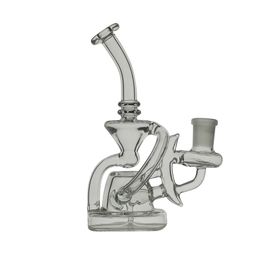 NMH-11 Style Mini Hookahs Glass Bong Recycler Smoking Water Pipe Dab Rig 15cm Height with 14mm Joint
