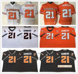 Oklahoma State College 21 Barry Sanders Jerseys Football Orange White Black All Stitched2885107