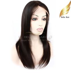 Full Lace Wig Brazilian Hair Human Hair Wigs with Combs and Stretch Natural Color Silky Straight Medium Cap Bellahair1060933