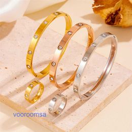 Luxury Bangle designer Jewellery man bracelet High quality Car tires's Titanium steel high end artificially polished electroplated nail women With Original Box