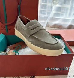 2023 deck shoes Suede loafer city lazy loafers men women suede sneaker mid cut with box 38-46EU