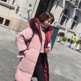 Women's Trench Coats 2024 Winter Warm Thick Gold Velvet Fabric Bread Clothes Hooded Loose Long Over-the-knee Down Cotton Coat