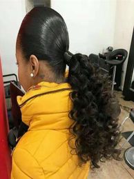 120g Kinky Curly Ponytail Hair Extenions Clip in Unprocessed Real Peruvian Hair Ponytail Afro Kinky Curly natural curly human4199655