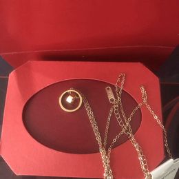 Designer clássico Colares de amor pendente de anel duplo Diamond Women Women Fashion Moda Womens Gold Silver Torque com Caixa Vermelha 2024