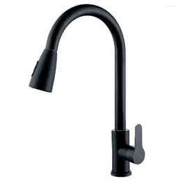 Bathroom Sink Faucets Pull-out Faucet Kitchen 304 Cold Water Mixer Tap Deck Mounted Sprayer 360° Rotation