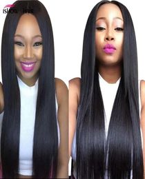 Ishow 8A Brazilian Straight 3PCS Virgin Hair Weave Bundles For Women Girls All Ages Natural Black Colour Peruvian Malaysian Human H4199605