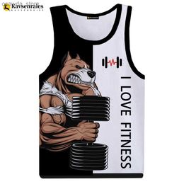 Men's T-Shirts 2023 Rottweiler Love Fitness 3D Tank Tops Animal Letter Print T-shirt Sleeveless Shirts Men Harajuku Streetwear GYM Tops Tees Q230102