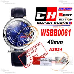 CHF WSBB0061 A2824 Automatic Mens Watch 40mm Blue Texture Dial Black Leather Strap Best Edition 36mm 33mm Swiss Quartz Ladies Watches 26 Styles Womens Puretime B06