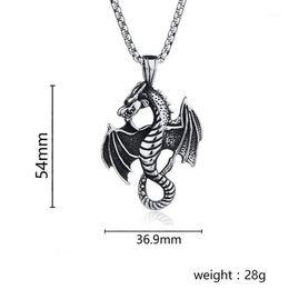 Pendant Necklaces Titanium Steel Flame Dragon Punk Necklace Retro Fashion Man Stainless Casting Of And Fire Jeans Pendant1274g