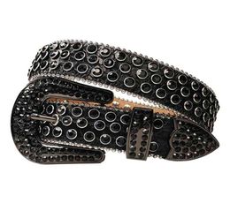 2021 low whole New Western Bling Rhinestones Removable Buckle Studded Belt for Women Men Fashion Cowgirl Cowboy Cein2578094